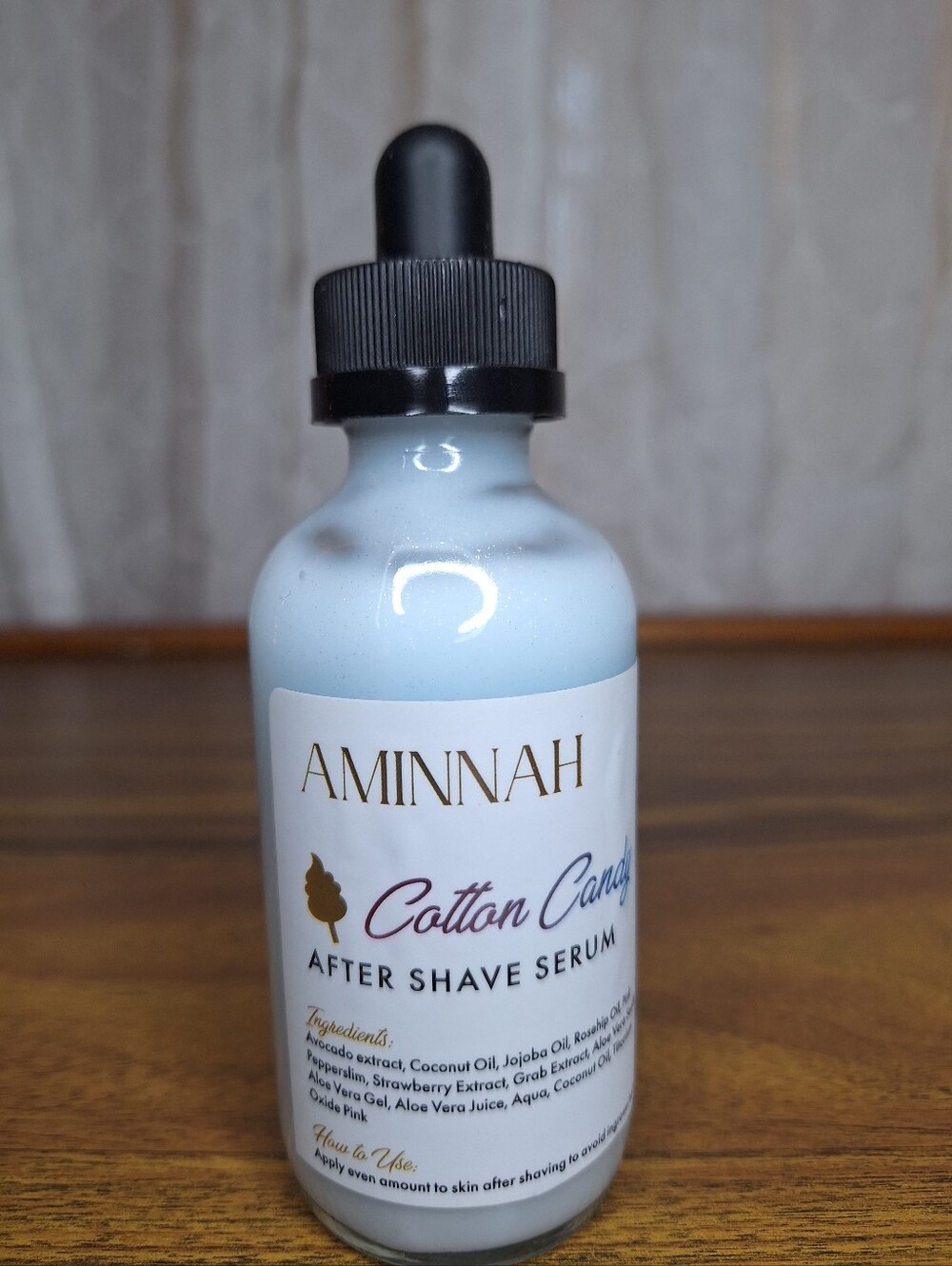 Aminnah Cotton Candy After Shave Serum Glass Dropper Bottle Self Care Spa Gift
